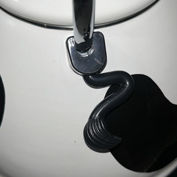 Vintage M Kamenstein Black White Cow 2.5 Qt Whistling Tea Kettle New - Picture 6 of 10